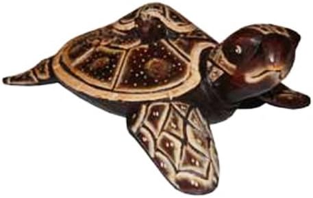 Statues "beautiful turtle with Balinese painting" from Indonesia / Bali 30 cm 1 piece