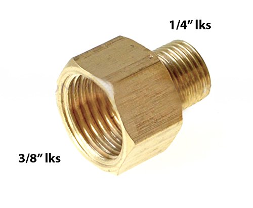 Übergang 3/8 Linksgewinde x 1/4" lks LPG Gas Adapter Gaskocher Gasschlauch Gasherd Gewindeadapter Übergangsstück Kupfer