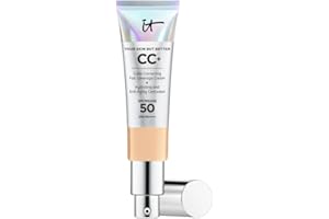 iT COSMETICS, CC+ Cream e Fondotinta Anti-età, Alta Coprenza, Waterproof, Finish Naturale, Formula con Peptidi, Collagene e Vitamine, Your Skin But Better