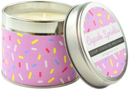 Flamingo Candles Cupcake Sprinkles Tin Candle, Pink