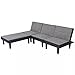 Produktbild Festnight Schlafsofa Modulares Stoff PVC Grau und Schwarz