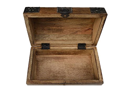 22S Truhe mit Schloss Holztruhe Schatzkiste Holzbox Geschenk Aufbewahrung verschließbar abschließbar mit Deckel - 3