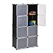 Produktbild Nakey DIY Regalsystem Kleiderschrank Garderobenschrank Stufenregal Aufbewarhrung für Kleidung, Schuhe, Spielzeug und Bücher L72 x W36 x H144 cm, Schwarz