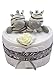 Twin Zebra Neutral Unisex Nappy Cake Baby Gift with FREE UK Delivery