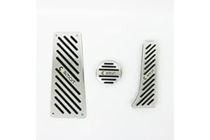 BRALEM 2 Pezzi Pedale Dell'Acceleratore Auto Pedale Freno Set Copertura per Smart 451 Fortwo, Lega Alluminio Antiruggine Senza Trapano Pedali Antiscivolo AntiGraffio Accessori Decorazione Interni