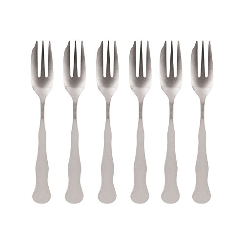 Confeccion 6 Tenedor Dulce 1965 Vintage Acero Inox