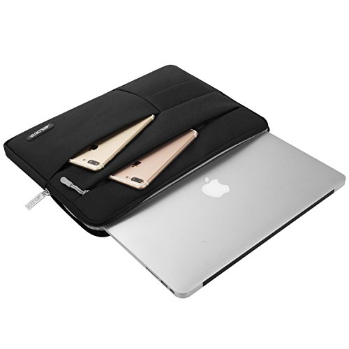 MOSISO Laptop Hülse, Multifunktionssegeltuch Gewebe Kasten Beutel Abdeckung für 12.9 iPad Pro / 13-13.3 Zoll MacBook Air / MacBook Pro / Laptop, Schwarz - 5
