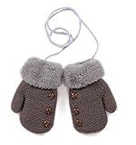 Moolecole Creative Warm Gloves Baby Boys Girls Toddler Children Kids Knitted Mitten Gloves Dark Gray