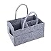 Produktbild LIGHTOP Filztasche Grau Baby Windel Caddy Tasche faltbar Lagerplatz Kinderzimmer Korb Wechselhafte Fächer Kinderzimmer Lagerplatz Stück Filz Griff Aufbewahrungskorb Organizer für Home Office
