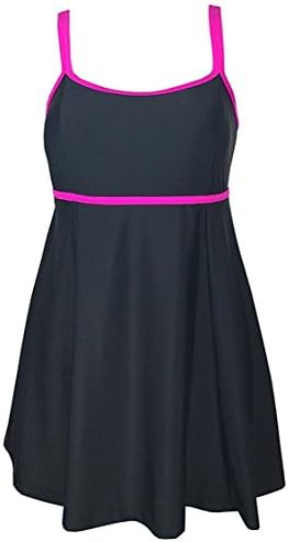 BLZ Women's Plus Size Swimsuits Color Contrast Swimdress One piece Bathing Suit,XL-6XL,include a underpants
