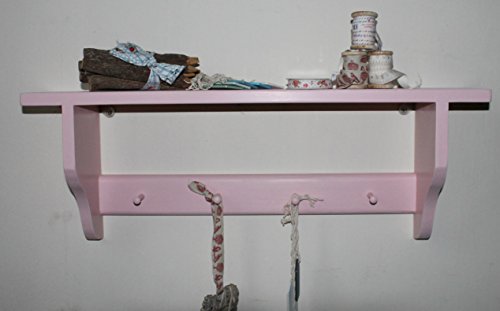 Shakers shelf with 4 Shakers pegs pink shabby chic finish