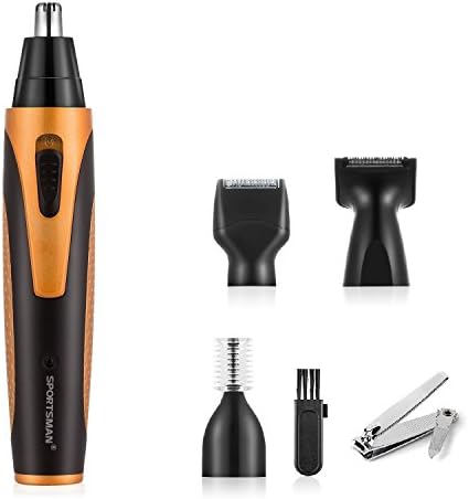 Nose Hair Trimmer，[Newest Version] 4 in 1 USB Rechargeable Electric Nasal Hair Trimmer Clipper and Eyebrow Trimmer Grooming Kit，Waterproof Stainless Steel Rotation Blade with Facial Styler