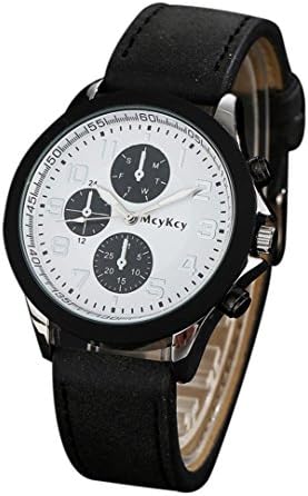 Men watch, Ourmall McyKcy Military Leather Waterproof Quartz Analog Army Men's Date Wrist Watches (BlackE)