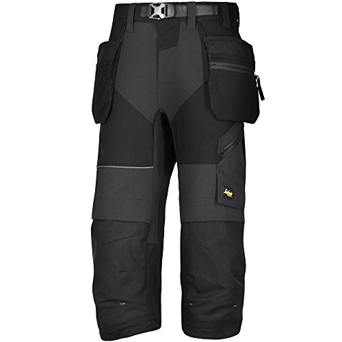 Snickers Workwear 6905 FlexiWork Piratenhose mit Holstertaschen, 1 Stück, 62, schwarz, 69050404062