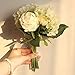 Produktbild htrdjhrjy 1 Stück Schönes Design Rosen Brautjungfer Hochzeit Blumenstrauß Brautschmuck Kunstseide Blumen für Zuhause Dekoration - Milchweiß