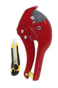 AKY Plastic Pipe Water Tube Tubing Hose Cutter Scissor Knife Cut Ratchet Plumbing Tool 42mm PE PVC PPR Aluminum with Knife Cutter