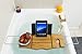 Produktbild Monsuri – Badewannen-Ablage Buch iPad Tablet Handy Wein-Glas Halter | Bambus-Holz Badewannen-Auflage Verstellbar | Integrierter Handtuch-Halter Seifen-Schale Modern