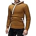 Produktbild Herren Reißverschluss Pullover Herbst Winter Kapuzenpullover Farbe Patchwork Kapuze Tasche Sweatshirt Jacke Mantel Outwear Zip Hoodie für Sport Fitness Gym Training & Freizeit Felicove