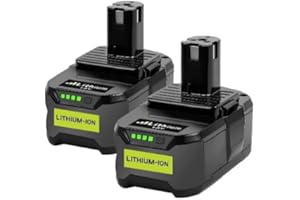 TOPBATT 2 pcs 5.5Ah Batterie de Rechange pour Ryobi 18V P108 Batterie pour Ryobi 18V RB18L15 RC18120 RB18L40 RB18L50 avec Affichage LED