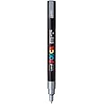 Uniball Posca 3M 0.9-1.3 mm Bullet Shaped Marker Pen (Silver Ink, Pack of 1)