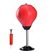 Produktbild RUNACC Desktop Punching Ball Saugnapf freistehend Reflex Boxing Tasche Stanz Ständer Ball mit gratis, Luftpumpe, Rot