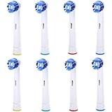 ORAL-BEST PrecisionClean Cabezales de recambio para cepillo compatible con cepillo de dientes eléctrico Oral-B asas. Repuestos para EB20A y otros. Totalmente compatible con Oral-B Negro, 8 pack