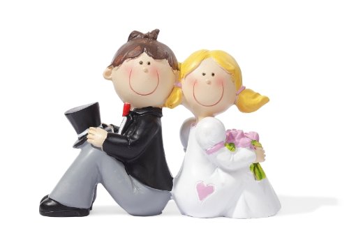 Hochzeitspaar lehnt aneinander Hochzeit Figur Deko Brautpaar 8 cm