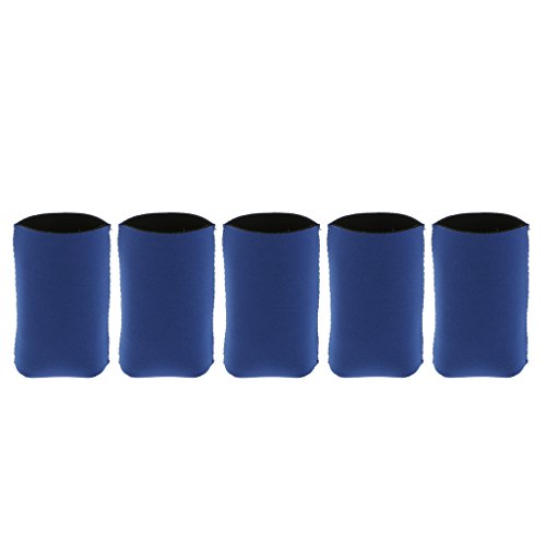 5x Neopren Kühl Bier Getränkeflasche Blechdose Hülsenhalter können Kühler – Blau, 3,94 x 4,33 Zoll - 9