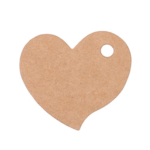 100 Papel De Etiquetas Boda De La Forma Del Coraz  n Etiqueta De Bombonera Hanging Marr  n Decoraci  n