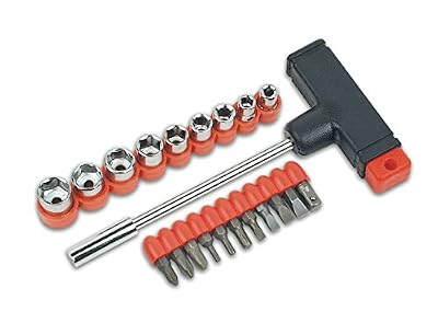 Brüder Mannesmann M 148-KOMBI Poignée en T avec embouts et douilles 1/4", 22 pièces