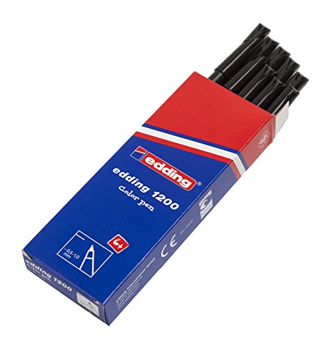 Edding E-1200, 10 Filzstifte, Rundspitze, 0,5 bis 1 mm schwarz
