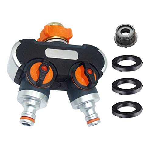 Preisvergleich Produktbild Ouneed - 2-Wege Ventil Wege-Schlauchverteiler Wege-Verteiler für Gartenschläuche, Wasserverteiler für Wasserhähne, Wasserdurchfluss regulier und absperrbar