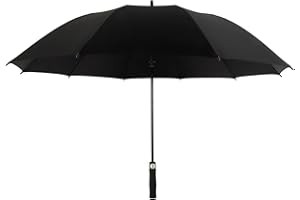A2ZWORLD Ombrello Lungo Uomo, Ombrello Golf Antivento, Ombrello Pioggia Grande, 10 Stecche Rinforzate, Robusto e Resistente, Diametro Apertura 123cm Per 2 Persone