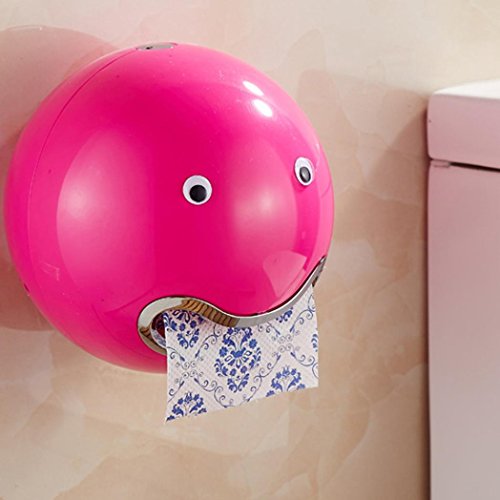 Preisvergleich Produktbild DOLDOA Kreative Emoji Toilettenpapierhalter Wasserdichte WC-Rollenhalter Klopapierhalter (18,5 x 18,5 cm / 7,28 "x 7,28", Heiß Rosa - Toilettenpapierhalter)