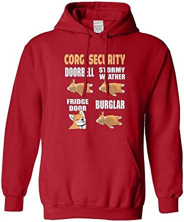 XiXiDiy Corgi Security Funny T Gildan - Men's Hoodie(XXX-Large,Red)