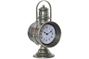 Reloj de Mesa DKD Home Decor Cristal Gris Hierro (13.3 x 18 x 28.5 cm)