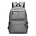 Produktbild Ansenesna Rucksäcke Herren Damen mit USB Schule Groß Elegant Backpack Unisex Wasserdicht Laptoptasche Retro Für Outdoor Reise (Grau)