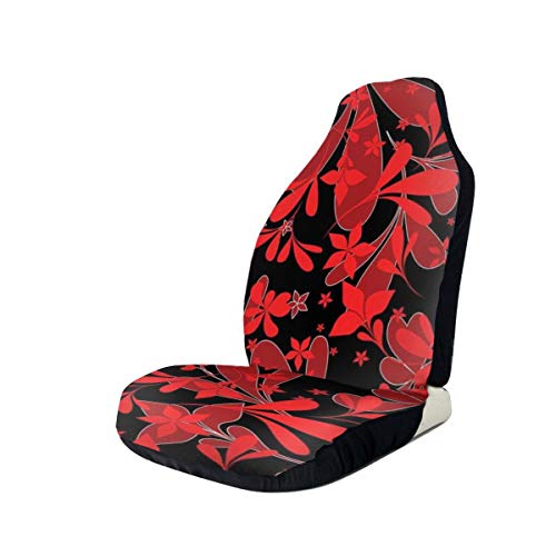 Preisvergleich Produktbild HHOWE Seat Covers Vehicle Protector Car Mat, Ethnic Design Oceanic Island Flowers Petals Leaves Nature Art Print,Fit Most Cars, Sedan, Truck, SUV,2pcs
