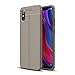 Produktbild Xiaomi Mi 8 Mi8 Discovery Explorer Edition Hülle, [Leder Textures Design] Weiches Silikon TPU Case, [Anti-Fingerabdruck] Anti-Rutsch Leichtgewicht Cover[mit Panzerglas Schutzfolie] - Grau