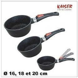 3 casseroles Kaiser revêtement façon pierre - Casserole