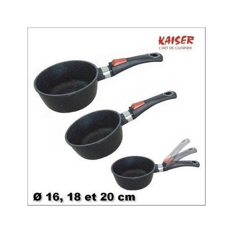 3 casseroles Kaiser revêtement façon pierre - Casserole