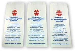 Astor - Confezione da 100 sacchetti in polietilene per assorbenti femminili, imballaggi in carta per servizi igienici