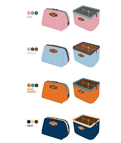 Gearmax® Make-up Verfassungs-Beutel Wasserdicht Kulturbeutel Kosmetiktasche Reisetasche Casual Handtasche Kupplung für Damen (Hellblau) - 6