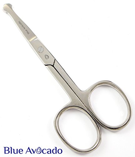 Brand New Stainless Steel Nose Hair Scissors Ear Facial Trimmer Cutter Fashion Beauty Tool 3.75 Inch + Free Pouch