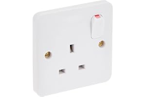 Schneider Electric Lisse Uk Standard Switch Socket White, 1 Gang 13A 86×86 mm, Bs 1363-2 Standard