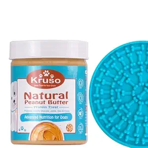 Kruso Natural Peanut Butter -Protein Treat Advance Nutrition for Dogs 425 gm with Silicon Food Grade Lickpad