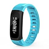 LongYu Smart Armband Blutdruck Herzfrequenz-Überwachung Nachricht Push Commerce wasserdicht Sport Armband Fitness Armband Bluetooth (Blau, Schwarz, Pink, Lila) UP9 (Color : Blue)