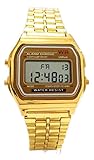 3,8cm Gold/Gold Unisex-Armbanduhr Digital Damenuhr/Herrenuhr Retro Design Klassisch Uhr - Verfügt über Luxuriöse Geschenktüte von AccessoriesBySej - Von AccessoriesBySej TM