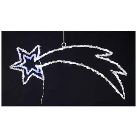 IMPORTEX XMASKING - Estrella de Belén Efecto Hielo, 80 Led blanco frío y azul con destellos, 63 x 25 cm