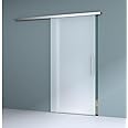 Durovin 900mm* 2050mm Internal Sliding Glass Door - Fully Frosted - Bar Handle - with Track 6.7ft for Bathrooms Kitchens Living Room Bedroom